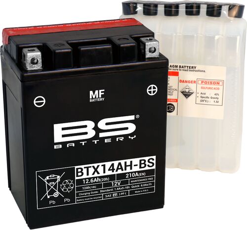 BS Battery  BTX14AH-BS MF (cp) Maintenance Free