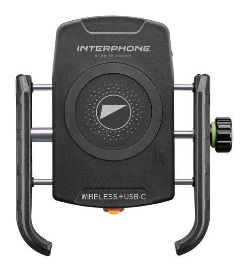 Interphone Wireless charging, phoneholder for 65-90mm wide phone, 12-32mm ba