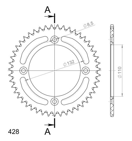 Supersprox Alu Rear sprocket KTM 85SX / Husqv. 85TC Orange 47