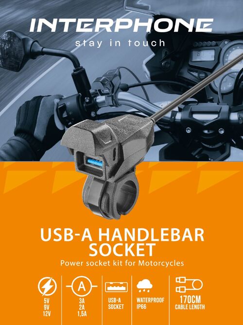Interphone Handlebar Power Supply With Type A For Motorcycles