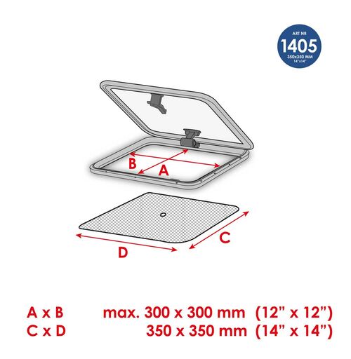 Hyttysverkko kansiluukuille, pieni