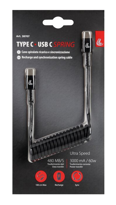 Optiline Usb-C to Usb-C 1M Recoile Cable