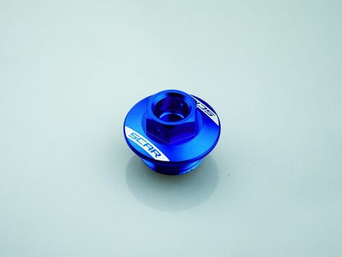 Scar Oil Filler Plug - Husq./Kawasaki/Suzuki Blue color 