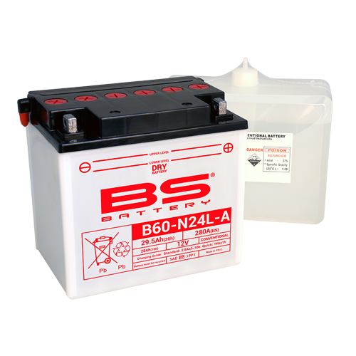 BS Battery  B60-N24L-A (cp) Conventional, Dry charged