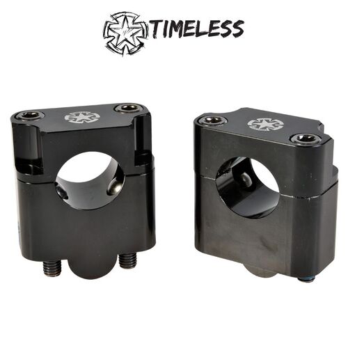 Timeless Ohjaustangon kiinnikepari/korotuspala, 22mm->28,6mm +35mm, Musta