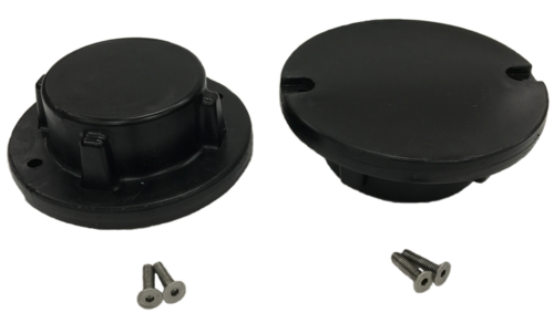 JetPort kansi putkikiinnitys reiälle, musta (2kpl)