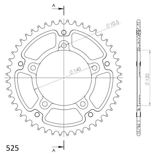 Supersprox Stealth Rear sprocket Red 