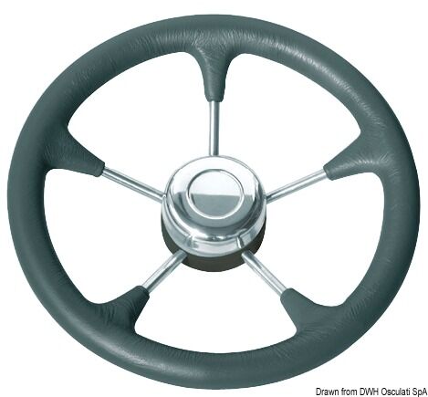 *Polyurethane steer. wheel SS spokes Ø 280 mm black