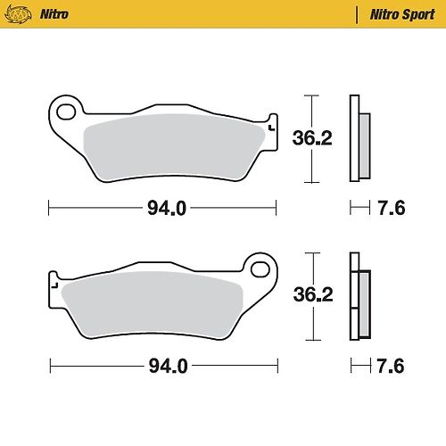 Moto-Master Nitro Racing Brakepad KTM: 125-200-250-300-350-360-380-440-500, Al