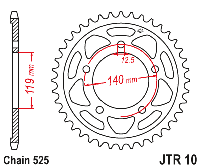 JT Rear Sprocket JTR10.42ZBK