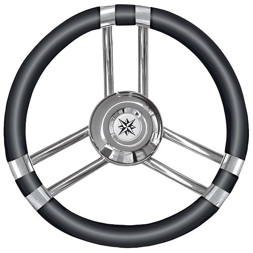 *Osculati Steer.wheel C SS/black 350mm
